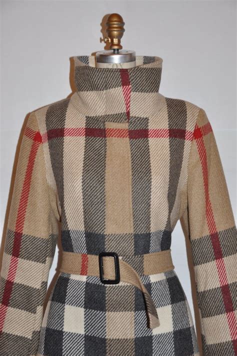 burberry wool coat fur collar|burberry plaid wool coat women.